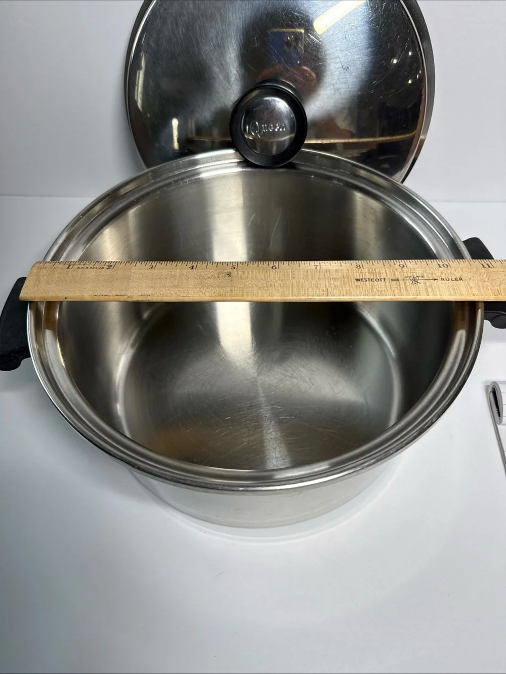 Amway Queen 6 Qt Stock Pot Dome Lid Stainless Steel 18/8 Multi Ply USA Made VTG